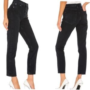 Agolde Remy High Rise Straight Button Fly Jeans Satellite Dark Blue Black Sz 25